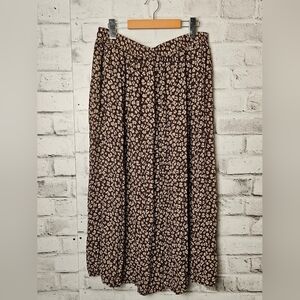 Kathie Lee Collection Vintage Floral Midi Skirt Brown Cottagecore Size 18W